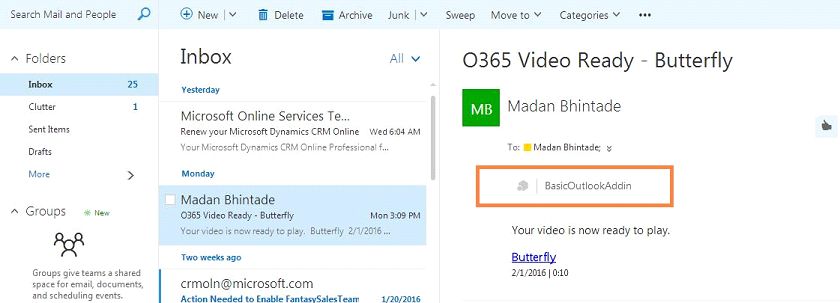 upload and deploy our Addin